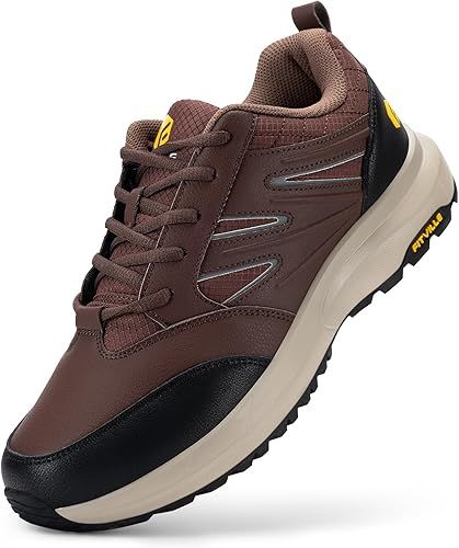 FitVille Zapatos de Senderismo Extra Anchos Zapatillas de Deporte Ligeros para Hombres Zapatos Impermeables para Exteriores con Soporte para Arco Alivia el Dolor en Talón