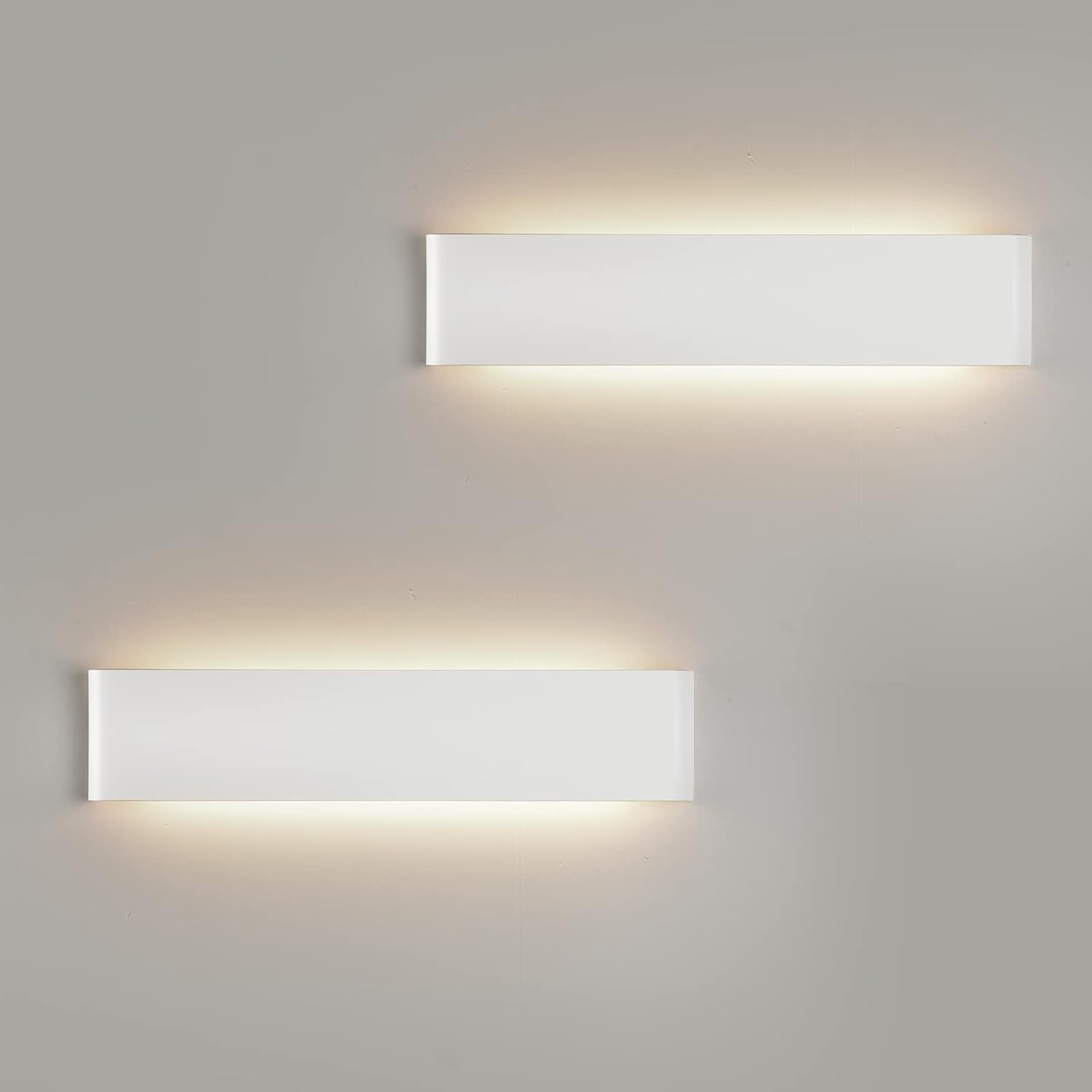 Lámpara de Pared LED 24W,2 Piezas Lámpara de Pared Moderna Para Interior 2880LM,Apliques de pared Modernas 4500K Blanco Neutro,Para Sala de Estar Dormitorio Escaleras Pasillo,41CM Blanca
