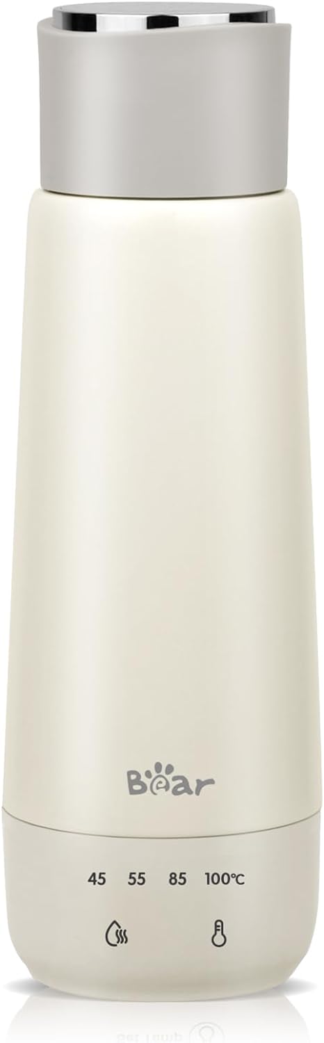 Bear 300ml 4-Temperaturas Hervidor de Agua Eléctrico tres en uno Hervidor de Agua Eléctrico de Viaje Doble Capa 304 Tanque Interior de Acero Inoxidable Portátil Pequeño Vaso Térmico Rápido