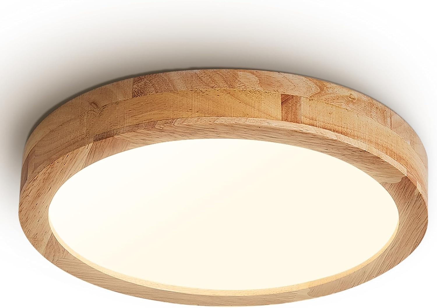 Baerolc Plafon LED Techo,30cm Lampara techo Madera,20W 4500K Blanco Neutro Redonda Lámpara Techo dormitorio oficina cocina habitación infantil pasillo balcón [Clase de eficiencia energética F]