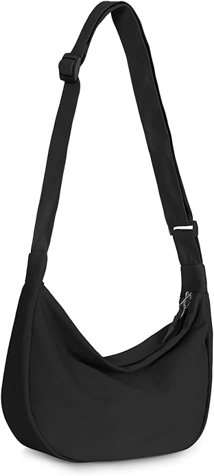 Bolso bandolera para mujer, bolso cruzado para mujer, correa ancha, bolso de hombro de nailon con correa de hombro ajustable, bolso de hombro pequeño con dos cabezas de cierre de cremallera y correa