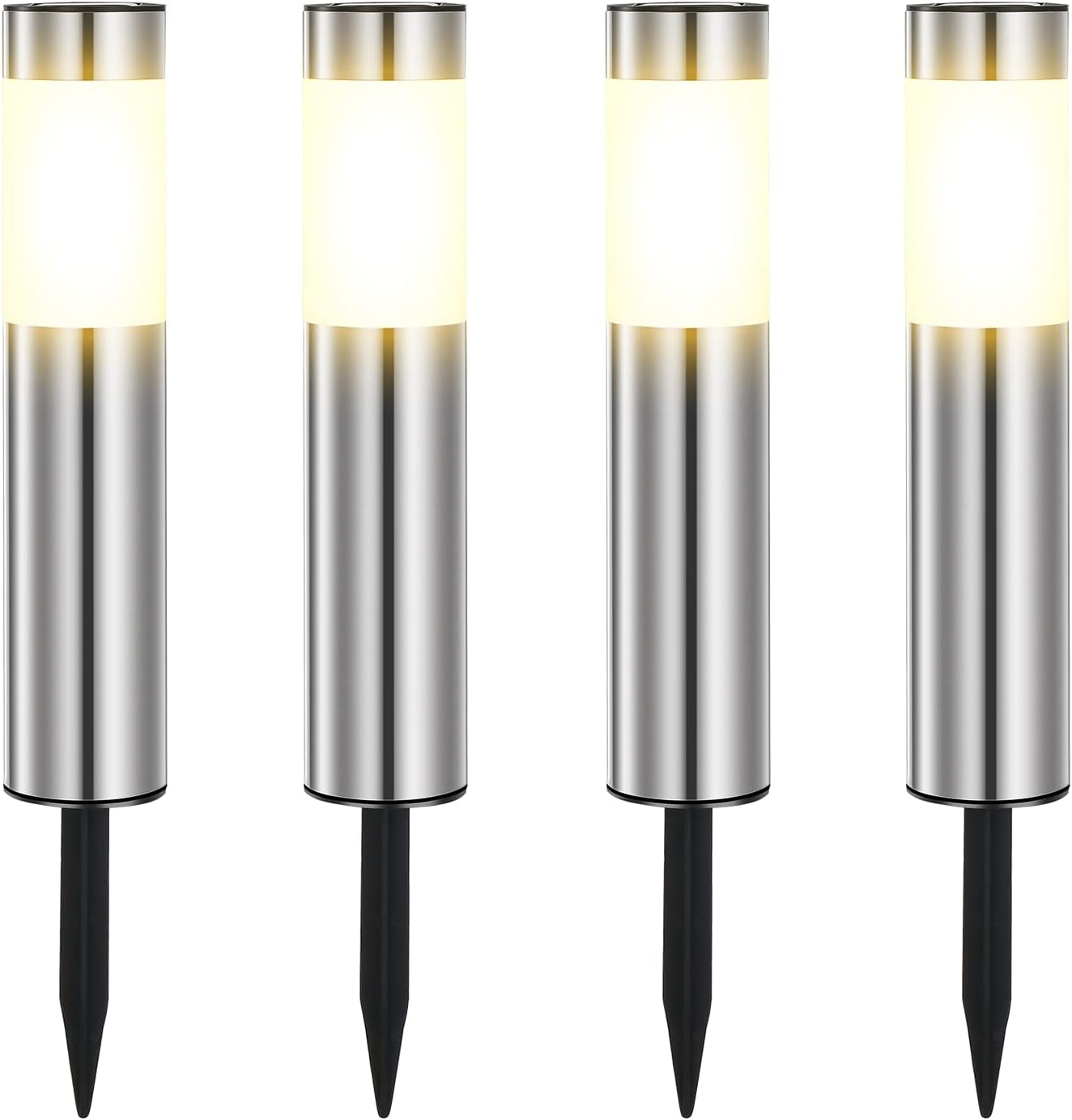 Luces solares para jardín fabricadas en plástico ABS resistente a la corrosión. Con un colector solar que permite un funcionamiento autónomo y un ahorro energético considerable. Carga de la batería en