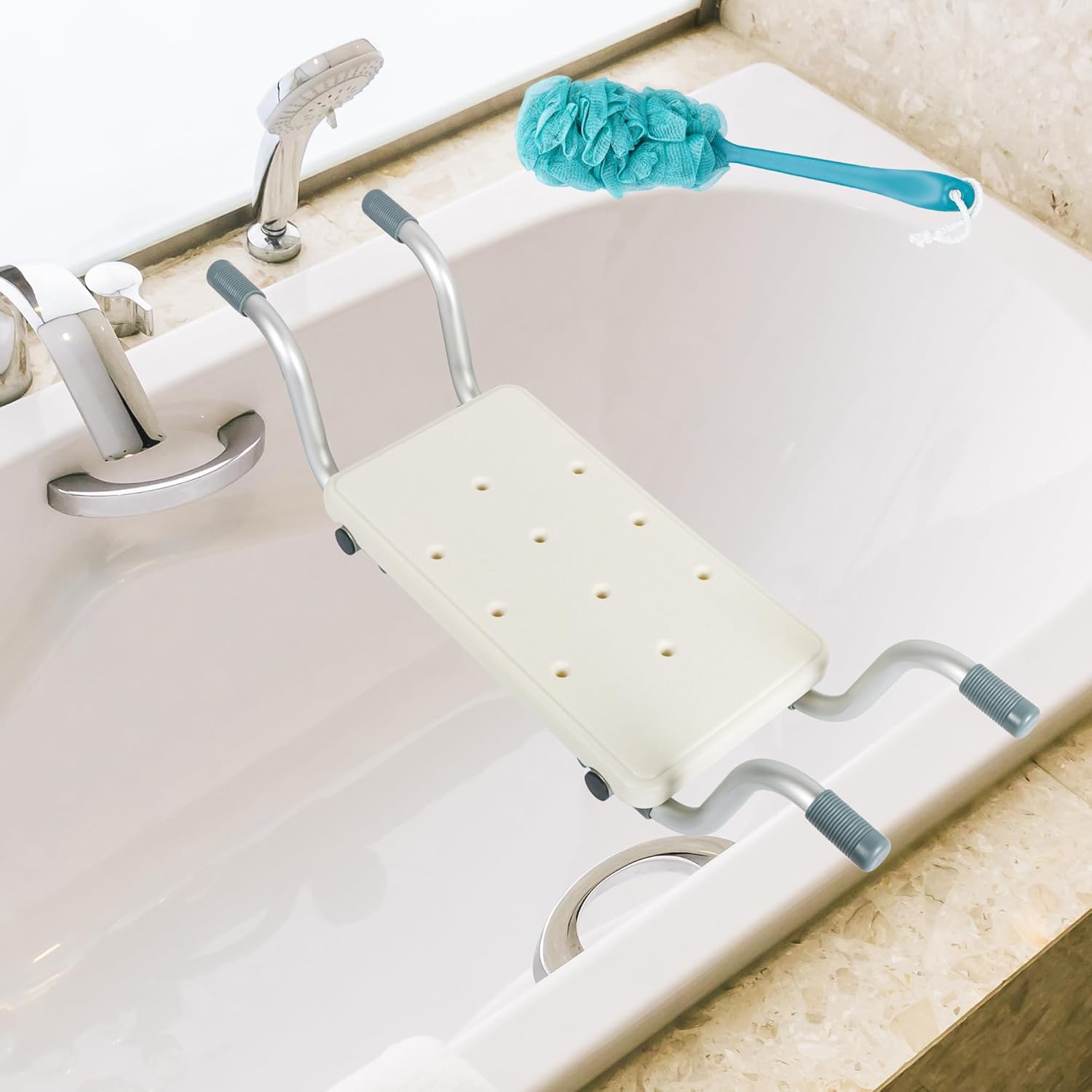 Asiento de bañera REAQER para personas mayores, tabla de bañera para sentarse, tabla para adultos mayores