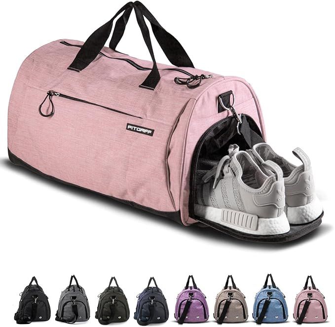 Fitgriff® Bolsa Deporte Gimnasio, de Fitness, Hombre y Mujer, Gym - Bolsa de Viaje Macuto con Zapato y Compartimento Húmedo