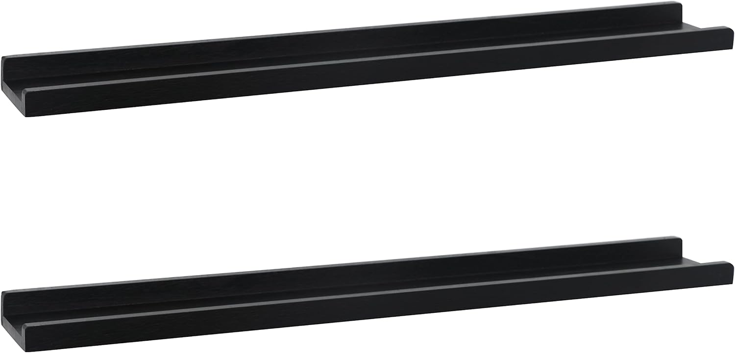 Estante para cuadros PHOENANCEE de 91,5 cm de alto con diseño de borde, estante para radiador, estante para fotos, estante flotante decorativo alargado para salón, cocina, dormitorio, juego de 2, blanco intemperie