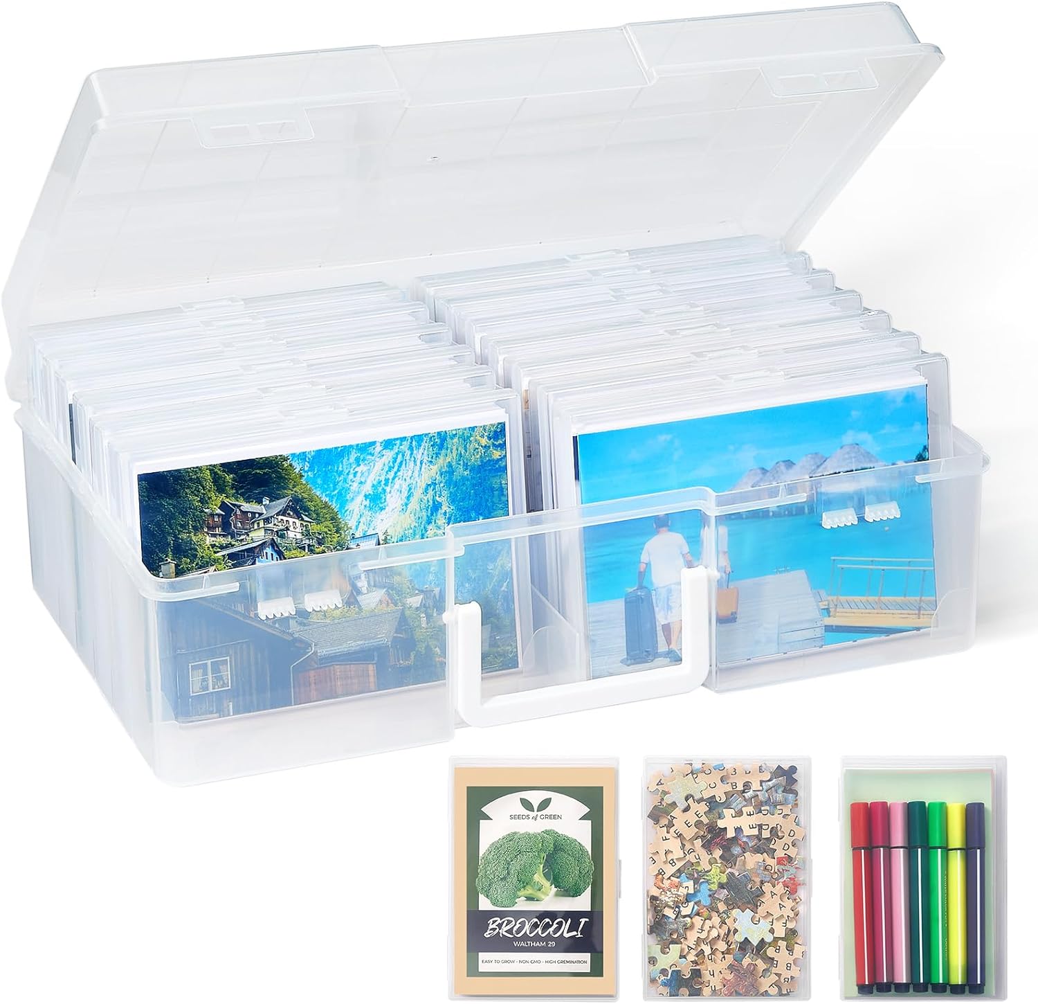 Lifewit Caja de Almacenamiento, 4x6 10x15cm 4R, Organizador de Fotos, 18 Contenedores Interiores para Cuadros, Cajas Multicolores, Almacenamiento de Semillas, Manualidades, para Tarjetas, Imágenes, Se