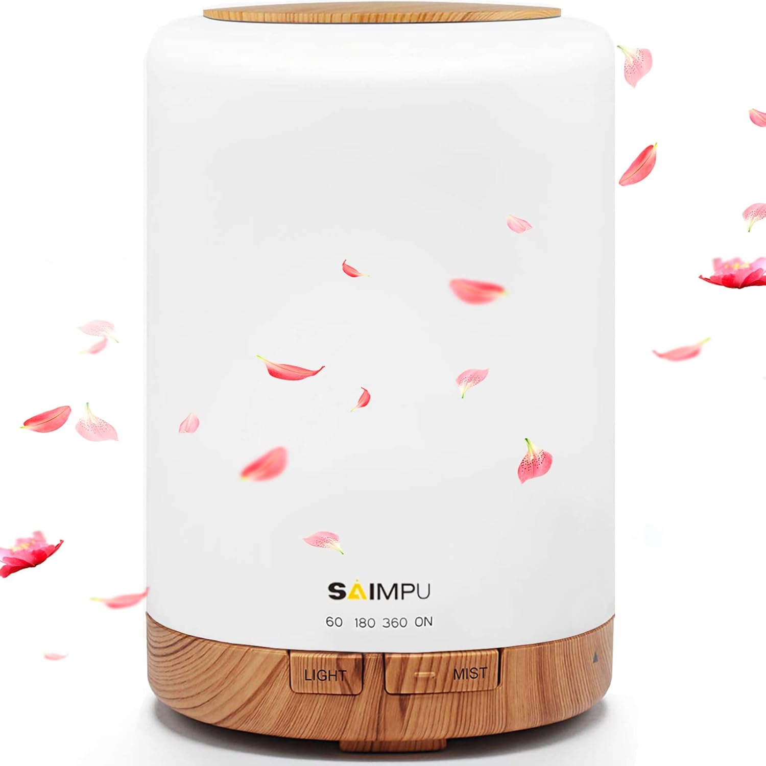 Difusor de aroma, humidificador ultrasónico silencioso de 300 ml, difusor de aceite de fragancia, apagado automático sin agua, con LED de 7 colores, humidificador de fragancias de aromaterapia sin BPA