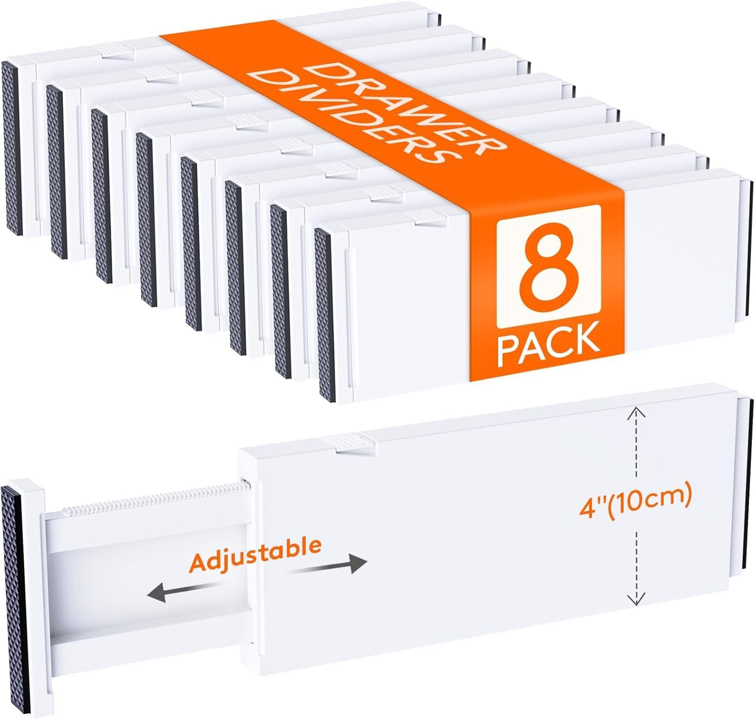 Lifewit 8er Set Schubladentrenner Kunststoff(28-44,5cm), Verstellbar Schubladen Organizer fr Kleidung, Kleiderschrank Schubladen Ordnungssystem fr Schlafzimmer/Kommode/Kche/Bro zur Organisation