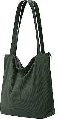 benpen Bolso de pana para mujer, bolso de hombro con cremallera para mujer, bolso de mano de hombro grande, bolso de hombro para trabajo, oficina, viajes, compras, escuela y vida cotidiana