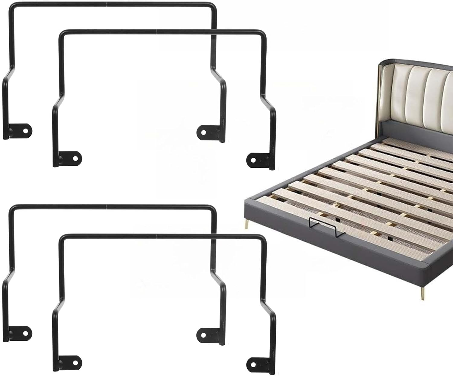 KMERCE 4 protectores de colchón para evitar resbalones de metal, tope de cama para colchones laterales, relleno de huecos para colchones, relleno de huecos de cama antideslizante, colchón universal, 2