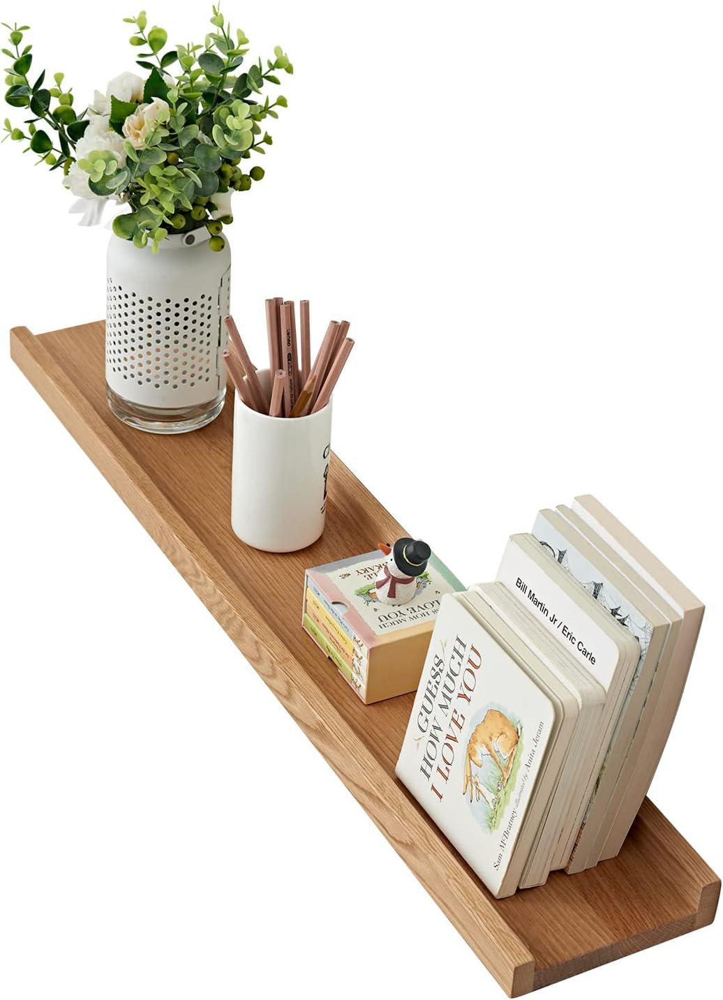 OAKERLAND Estante flotante de madera de roble macizo, 80 cm, estante de pared para cocina, salón, dormitorio, baño