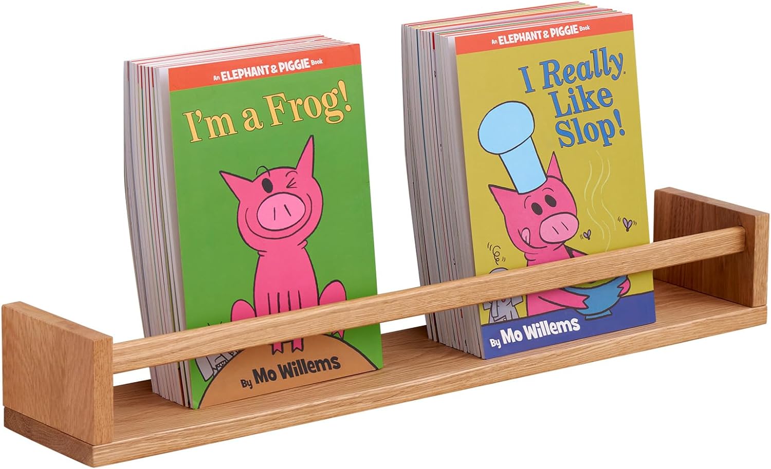 Estantería infantil TREOAKWIS de roble, 60 cm, estantería de pared para habitación infantil, estantería flotante de madera maciza blanca, estantería infantil de pared para revistas, habitación infantil.