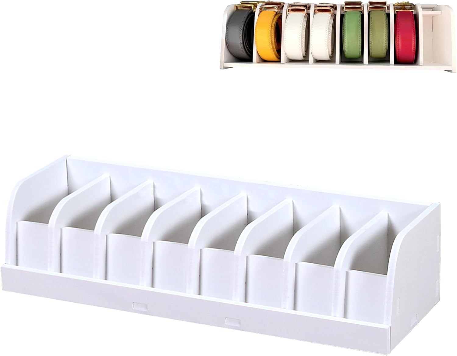 LIKEUDO - Armario porta cinturones de 8 rejillas, caja de almacenamiento para cinturones, expositor de cinturones de plástico