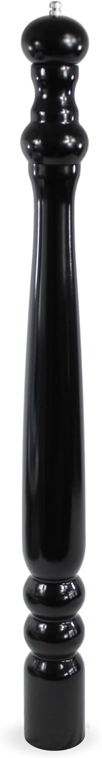 Molinillo de sal y pimienta XXL de 80 cm, de madera lacada en negro, molinillo de especias con molinillo de cerámica