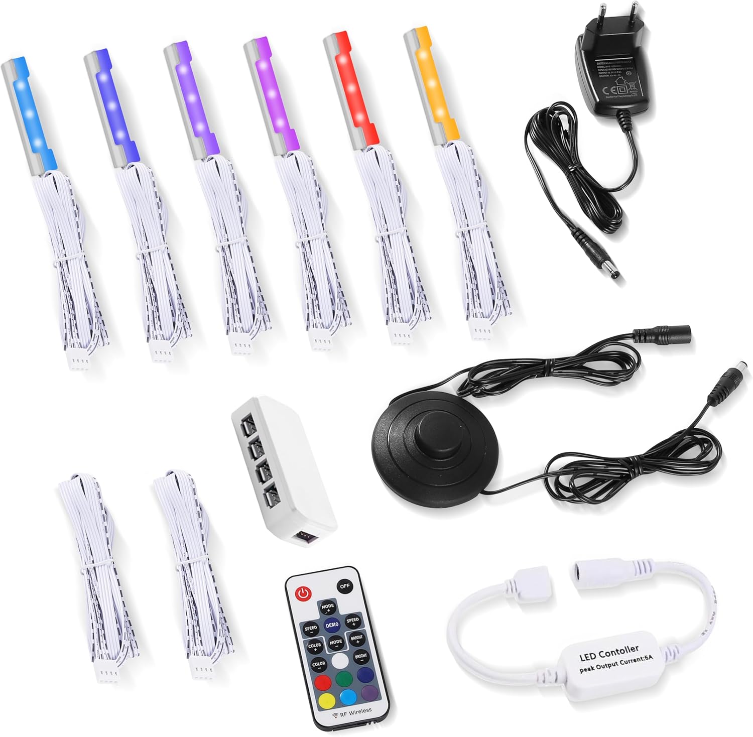 Las luces LED LABOREDUCER son perfectas para iluminar estantes de cristal, con 5 niveles de intensidad, 19 modos dinámicos, 20 colores y 10 velocidades de cambio de color. Controla la iluminación desd