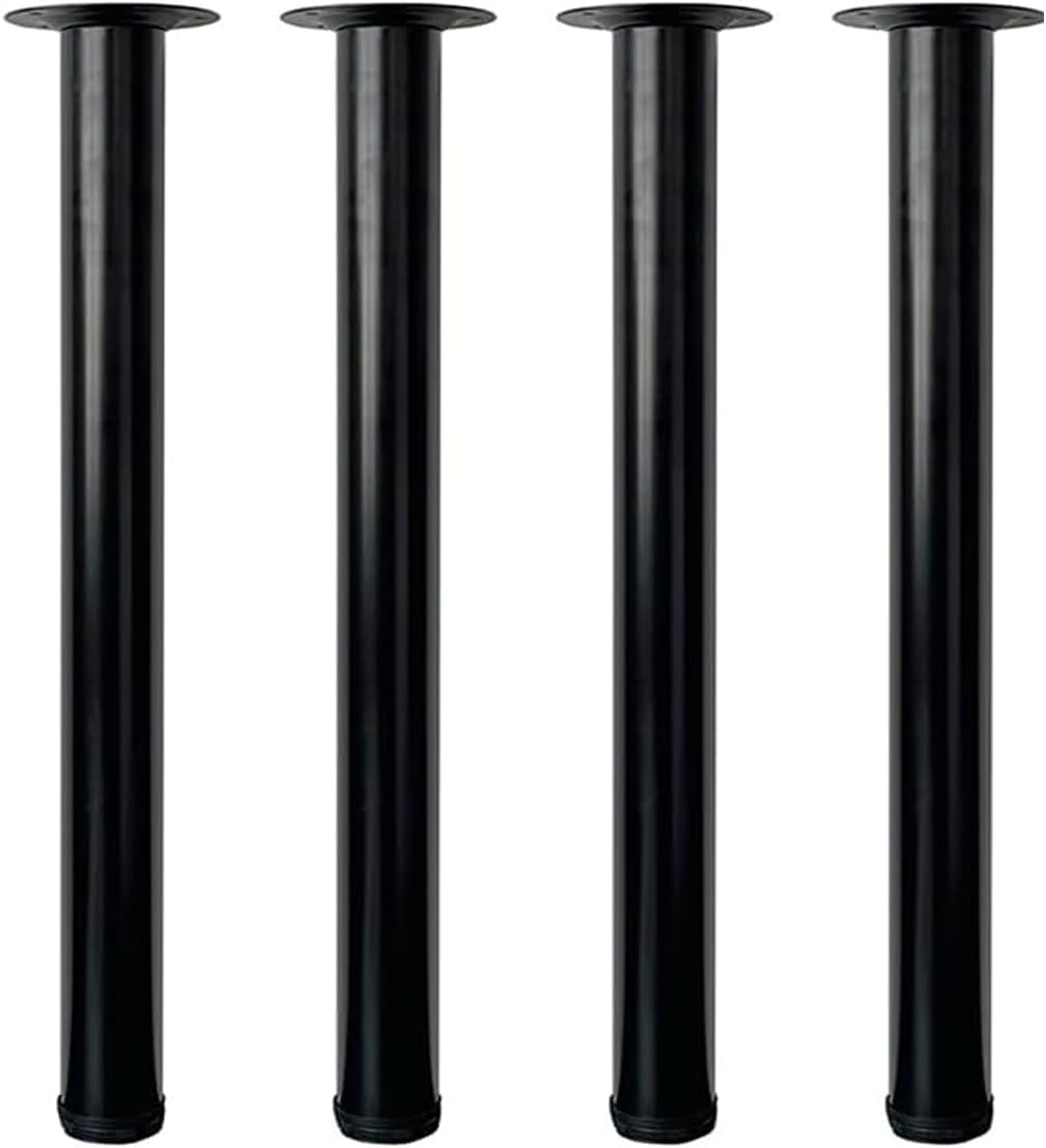 Patas de mesa metálicas Jahof, negras, 50 cm, patas regulables en altura para mesas de centro y auxiliares, Ø50 mm, 4 unidades