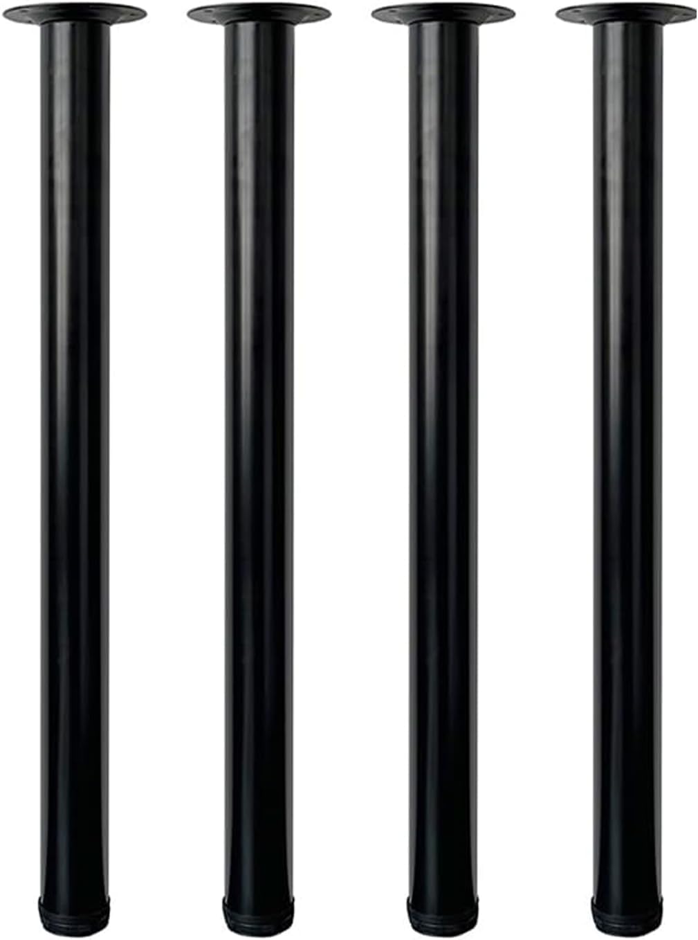 Patas de mesa metálicas Jahof, negras, 70 cm, patas regulables en altura para muebles de escritorio y mesas de comedor, Ø50 mm, 4 unidades