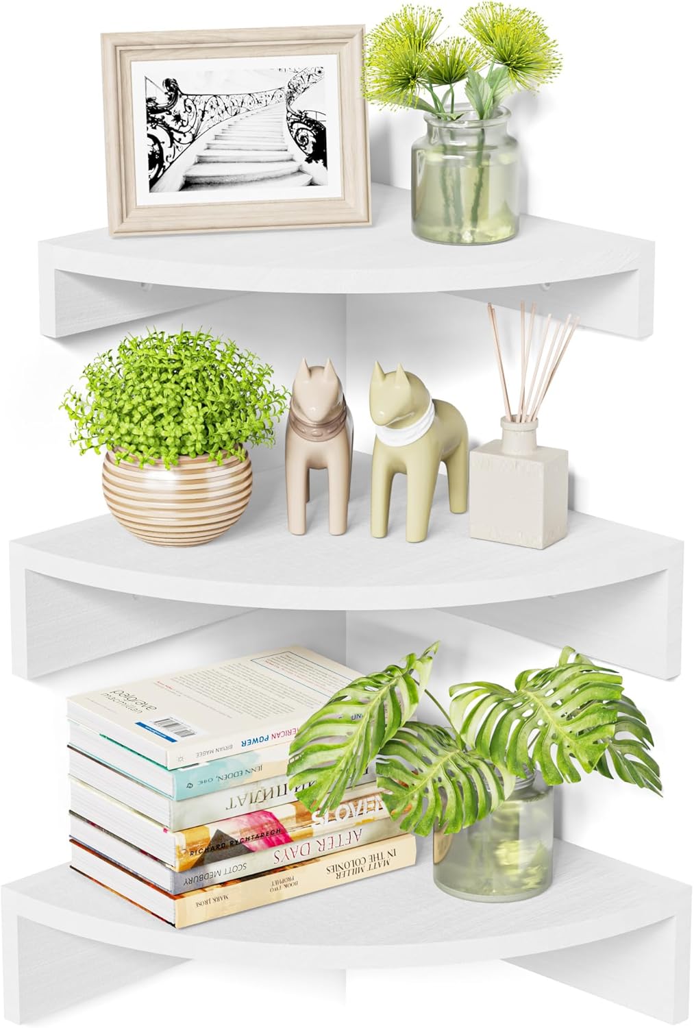 Alsonerbay Estantería esquinera para cocina, color blanco