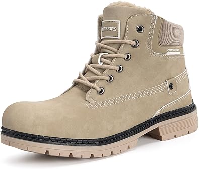 Eagsouni Botas de Hombre Mujer Cálido Piel Botines de Nieve Antideslizante Invierno Impermeables Trekking Aire Libre Zapatos