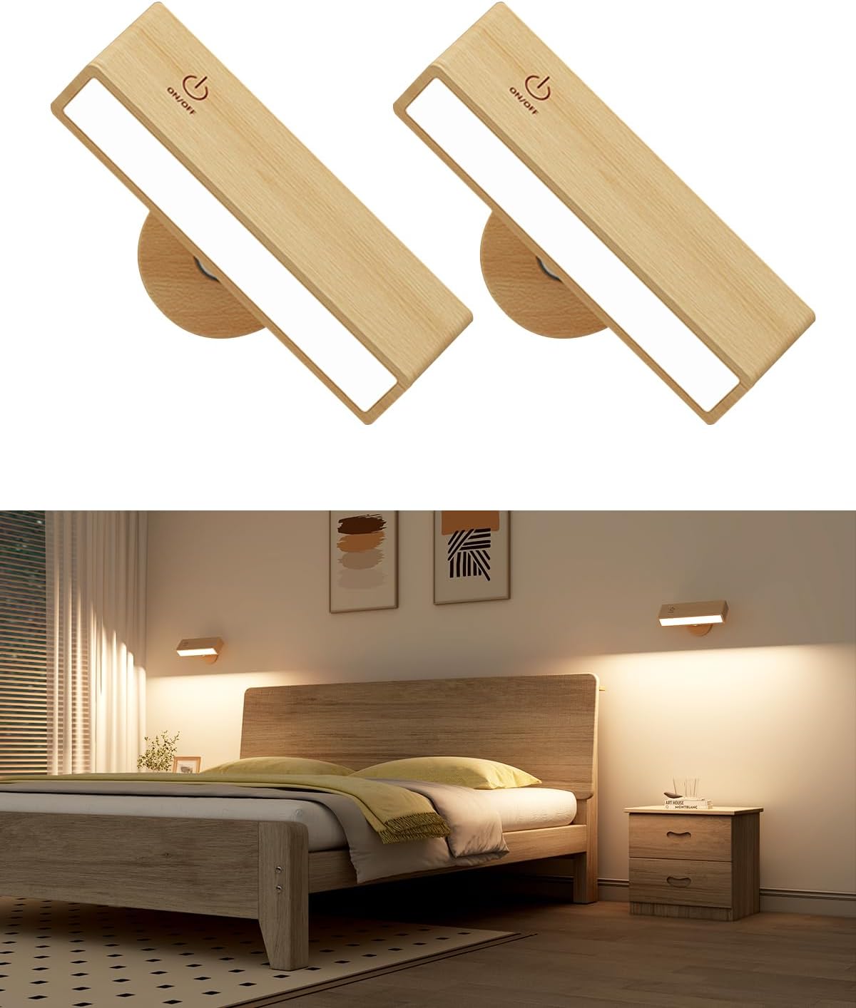 DetarZinLED Lampara de Pared sin Cable