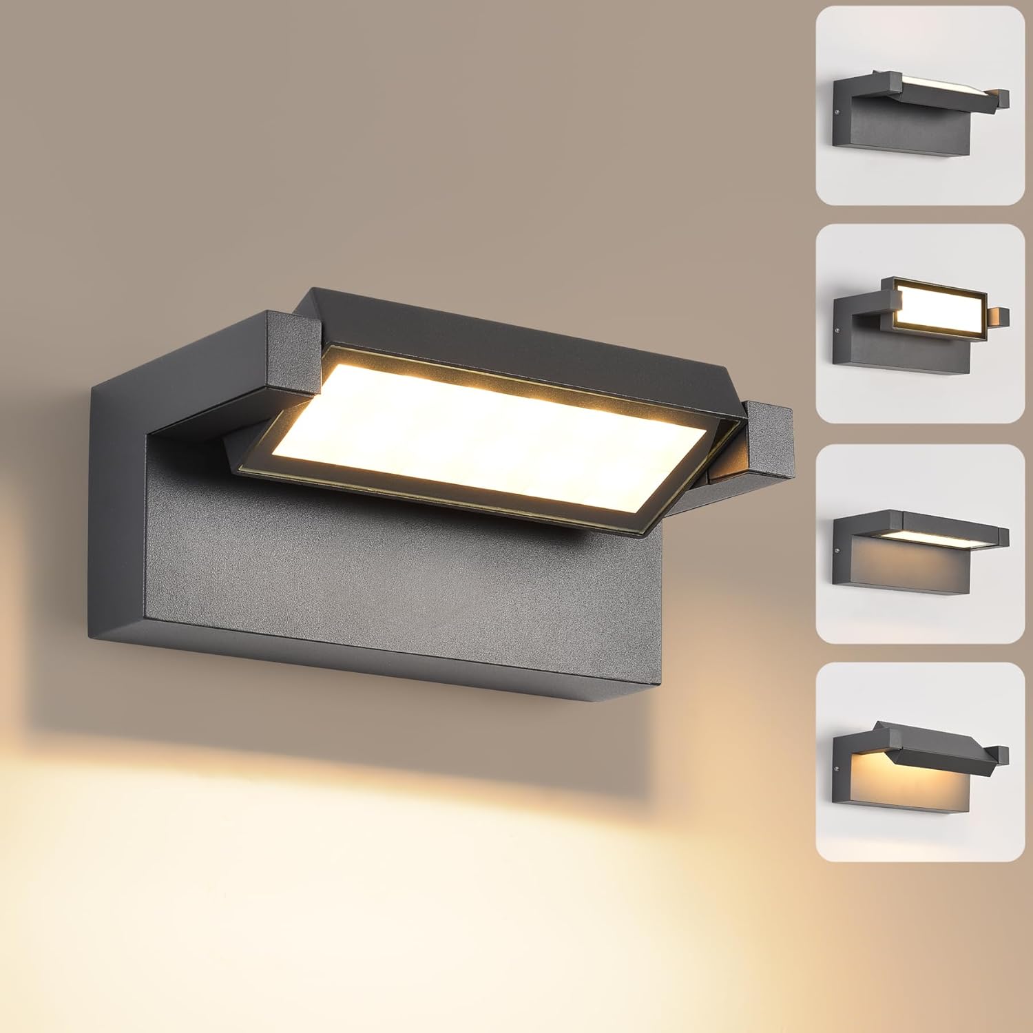Apliqué LED de 22W, 1800 lúmenes, color 6500K, protección IP65 contra agua y polvo. Fabricado en aluminio mate, resistente a la humedad y a la oxidación. Vida útil de 50,000 horas, con diseño de prote