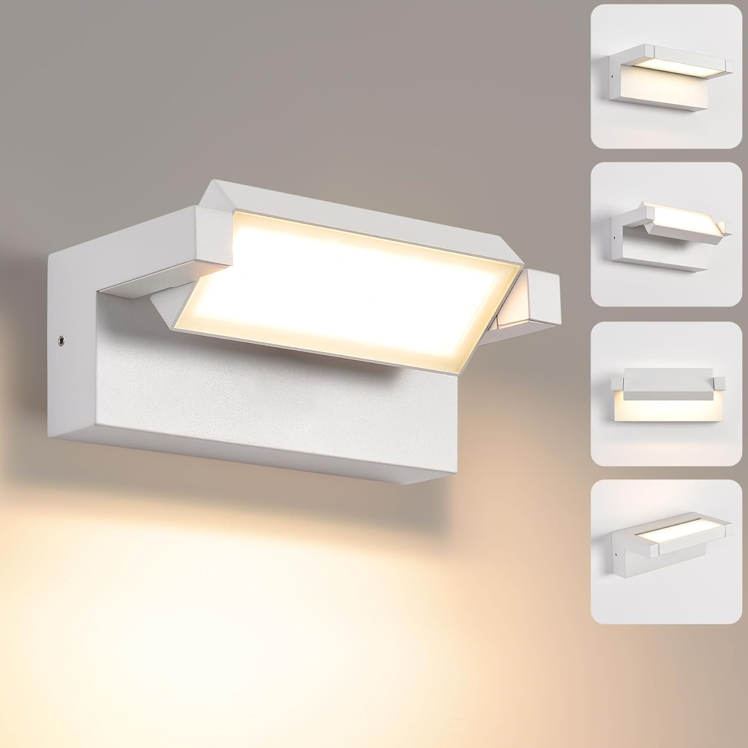 Lámpara de pared KUKAK con 22W de potencia y 1800 lúmenes. Interfaz de conexión fácil, fabricada en aluminio con protección IP65. Temperatura de color 3000K, índice de reproducción cromática 80. Diseñ