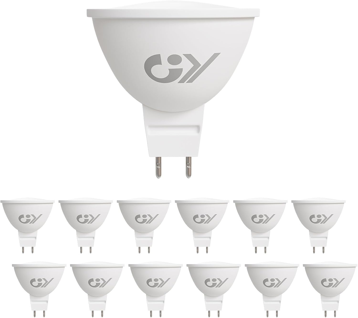 Lámpara LED GU5.3 GY, luz blanca cálida, 12 V, MR16, 4,5 W, 663 lúmenes, 3000 K, sustituye a lámpara de 40 W, LED sin parpadeo CA/CC, ángulo de haz de 120°, no regulable, ahorro de energía, paquete de 12
