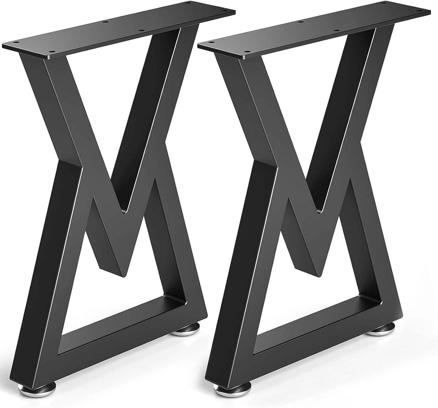 Patas de mesa metálicas Likapop, estructura de mesa negra, patines robustos en forma de V para mesa de centro, mesa de comedor, escritorio, banco (40 cm de alto x 30 cm de ancho, 2 piezas)