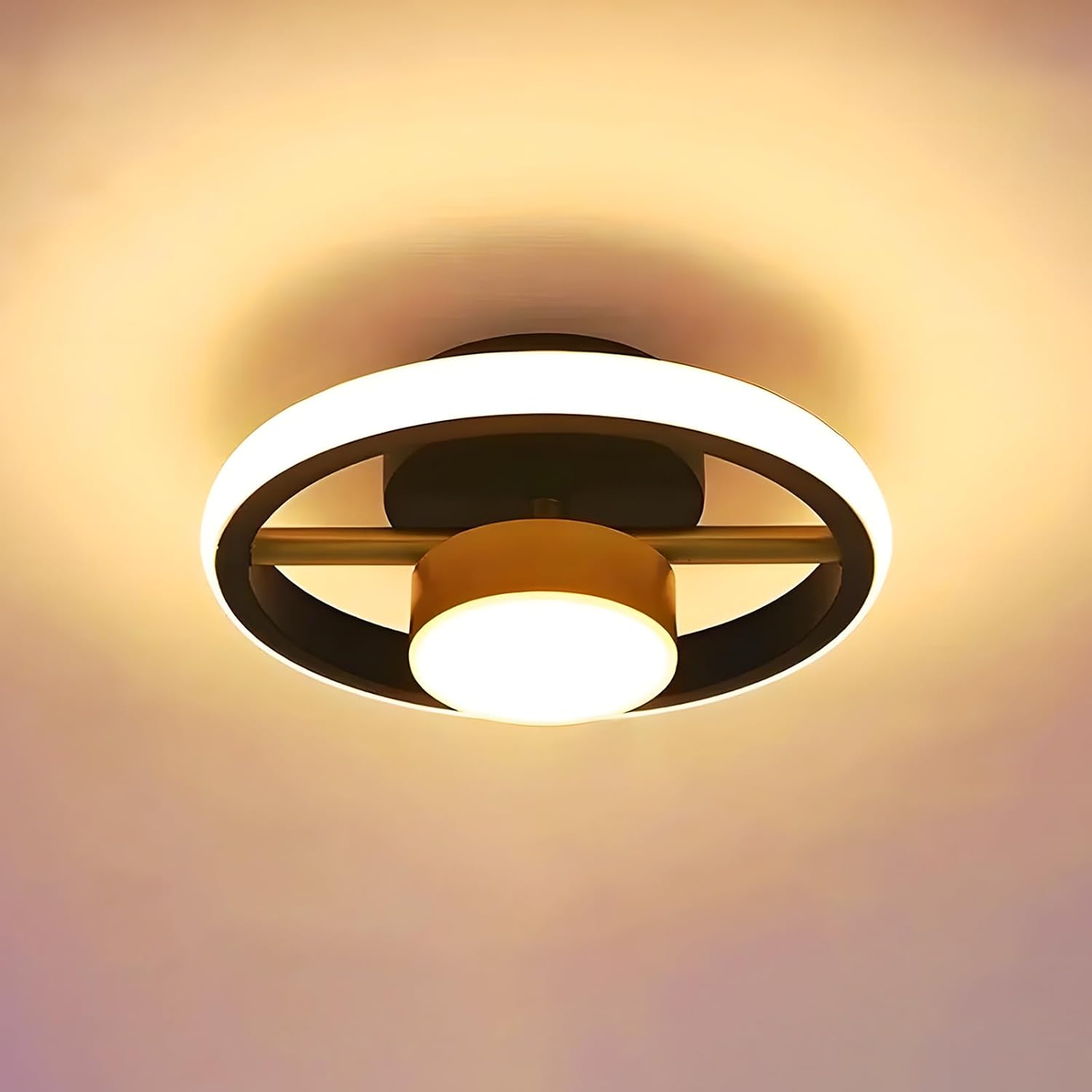 Plafón LED de techo NIUNIAJ, 20W, 2000 lúmenes, dimensiones 22x22x8.5 cm. Fabricado en hierro y acrílico, voltaje 220V. Modo de luz de tres colores: 6000K (blanco frío), 3000K (blanco cálido), 4000K (