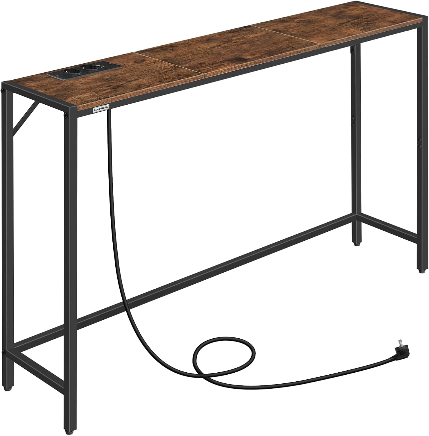Mesa consola estrecha MAHANCRIS, mesa de centro, mesa auxiliar, mesa de entrada, mesa para sofá, mesa de pasillo, mesa de sofá, estilo sencillo, para sala de estar, pasillo, dormitorio, marrón y negro ACTHR112UE01