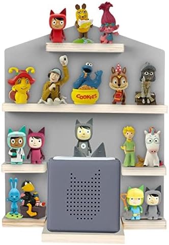 Shudyear Toniebox Estante con Espacio para 14 Figuras Tonie, Tonie Box Estante de Pared magnético para que los niños jueguen y coleccionen (Gris, Casa)