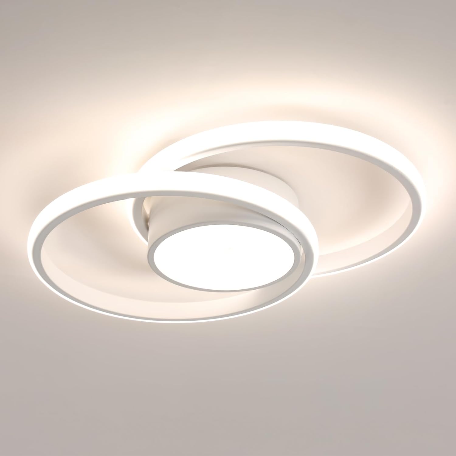 Lámpara de techo LED SENQIU, 42 W, 4700 lm, blanco natural, 4500 K, moderna lámpara de techo redonda de aluminio, lámpara LED para dormitorio, sala de estar, cocina y baño, 40 cm