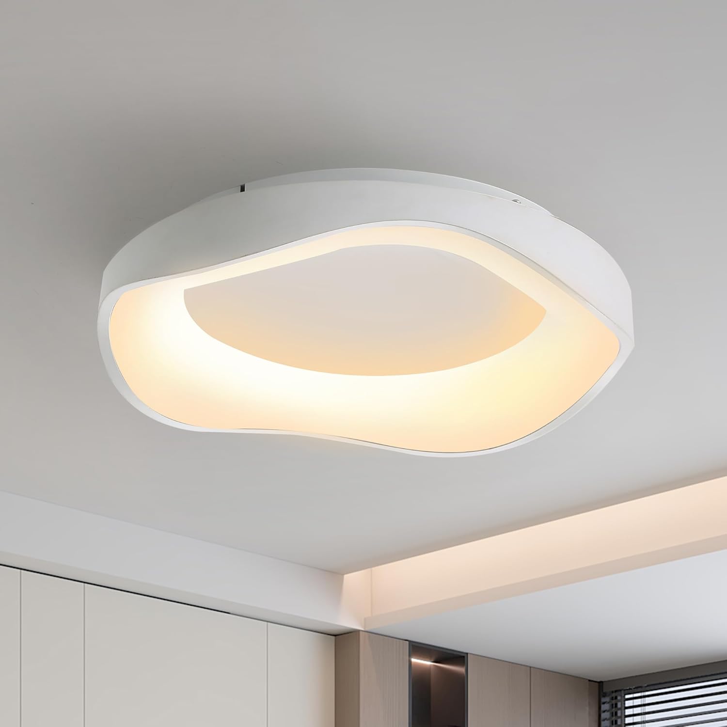 Lámpara de techo LED moderna meibeileil, lámpara de techo minimalista regulable con control remoto, lámpara de techo LED de 42 cm, 3000K-6500K para sala de estar, dormitorio, cocina, pasillo.