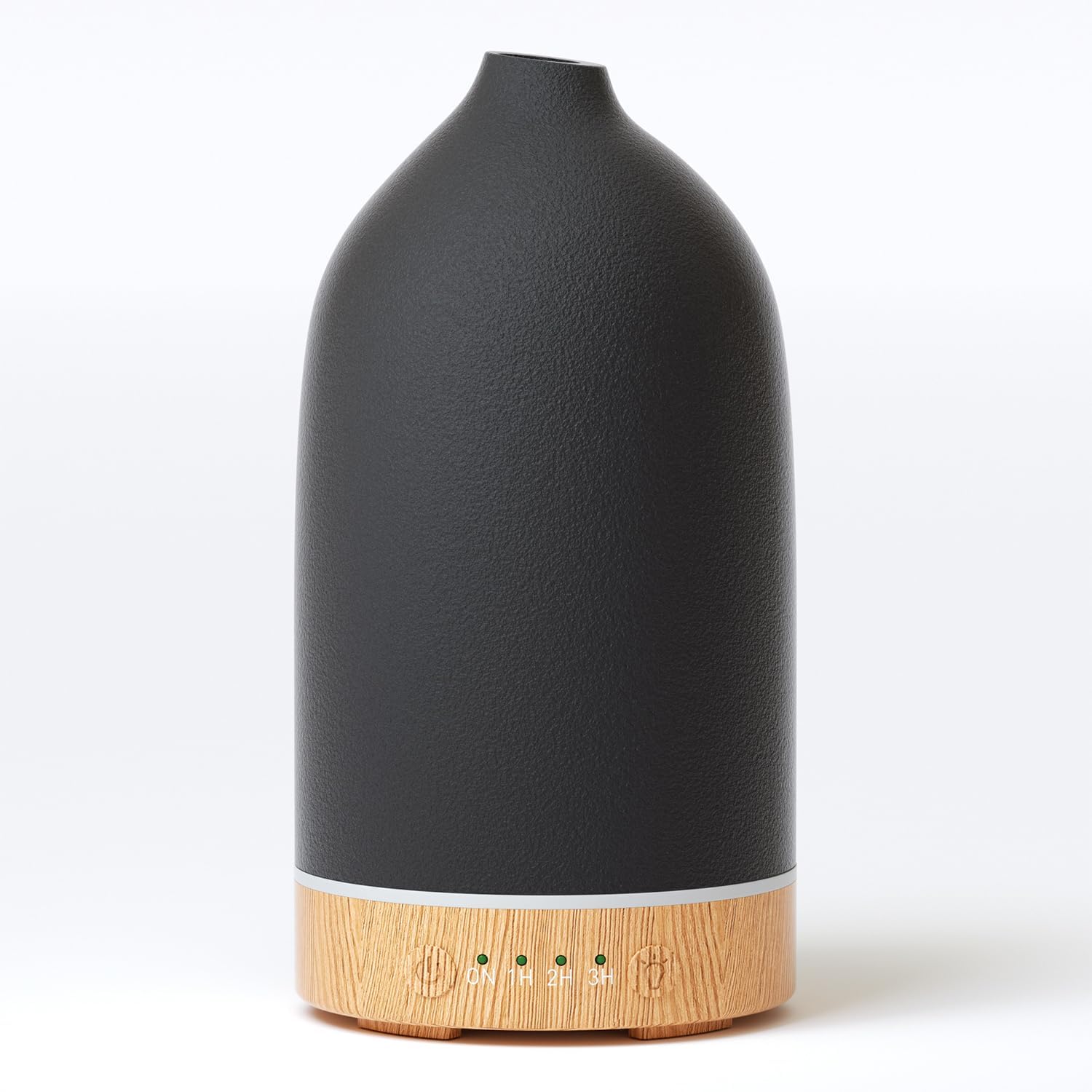 SALUBRITO Difusor de aroma de cerámica, Difusor negro para aceites esenciales, Difusor de aceite de fragancia humidificador ultrasónico, Difusor de aromaterapia para aceites aromáticos