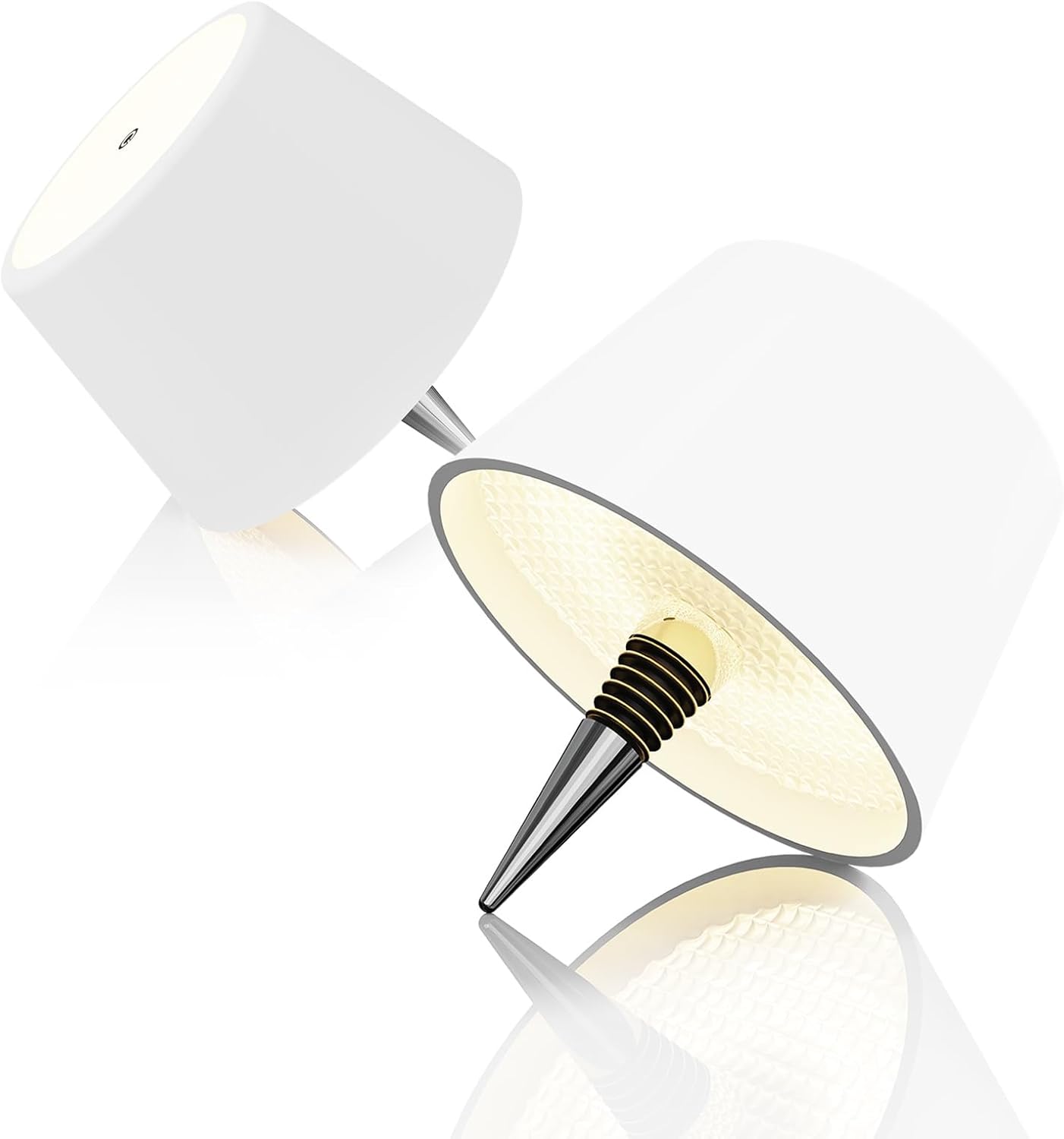 Lámpara de botella recargable MU LIN, lámpara de mesa inalámbrica, control táctil, 3 modos de temperatura de color, regulable, para sala de estar y restaurante.