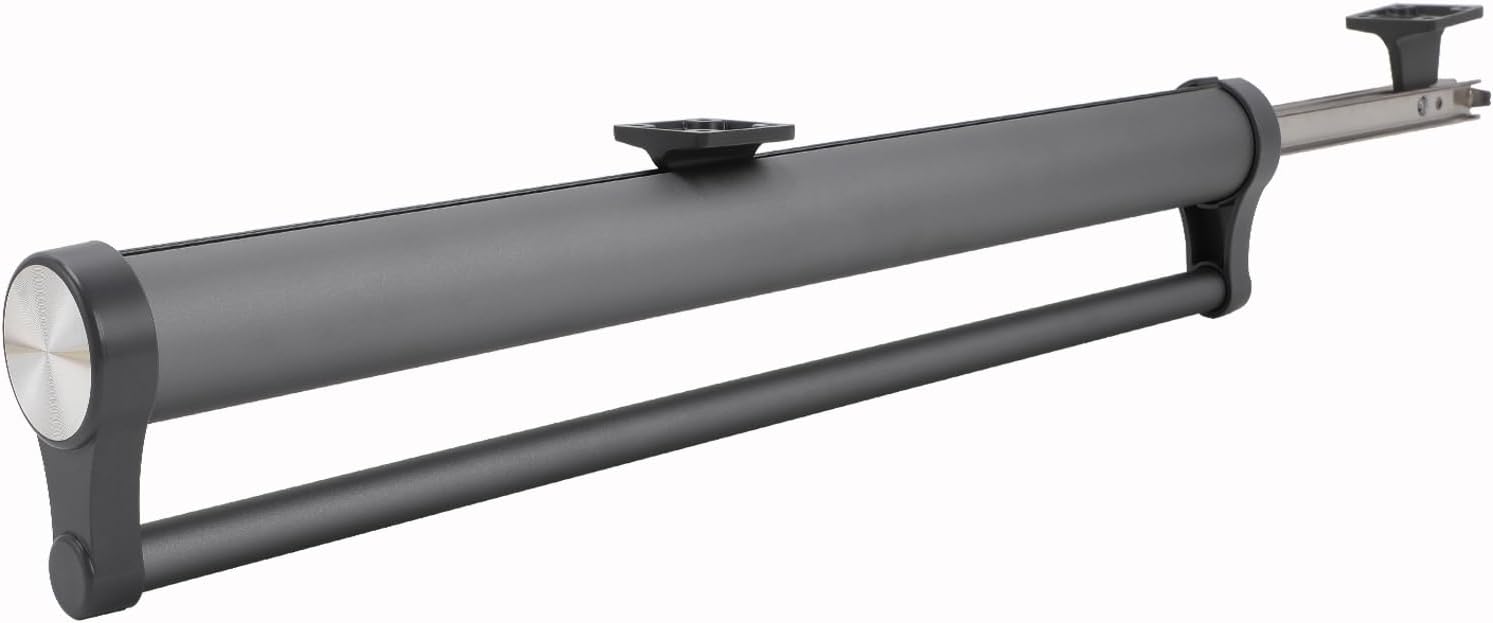 Barra para ropa extensible para armario, aleación de aluminio, robusta, ajustable, barra para ropa, armario, barra telescópica, ahorra espacio (gris, 342 mm)