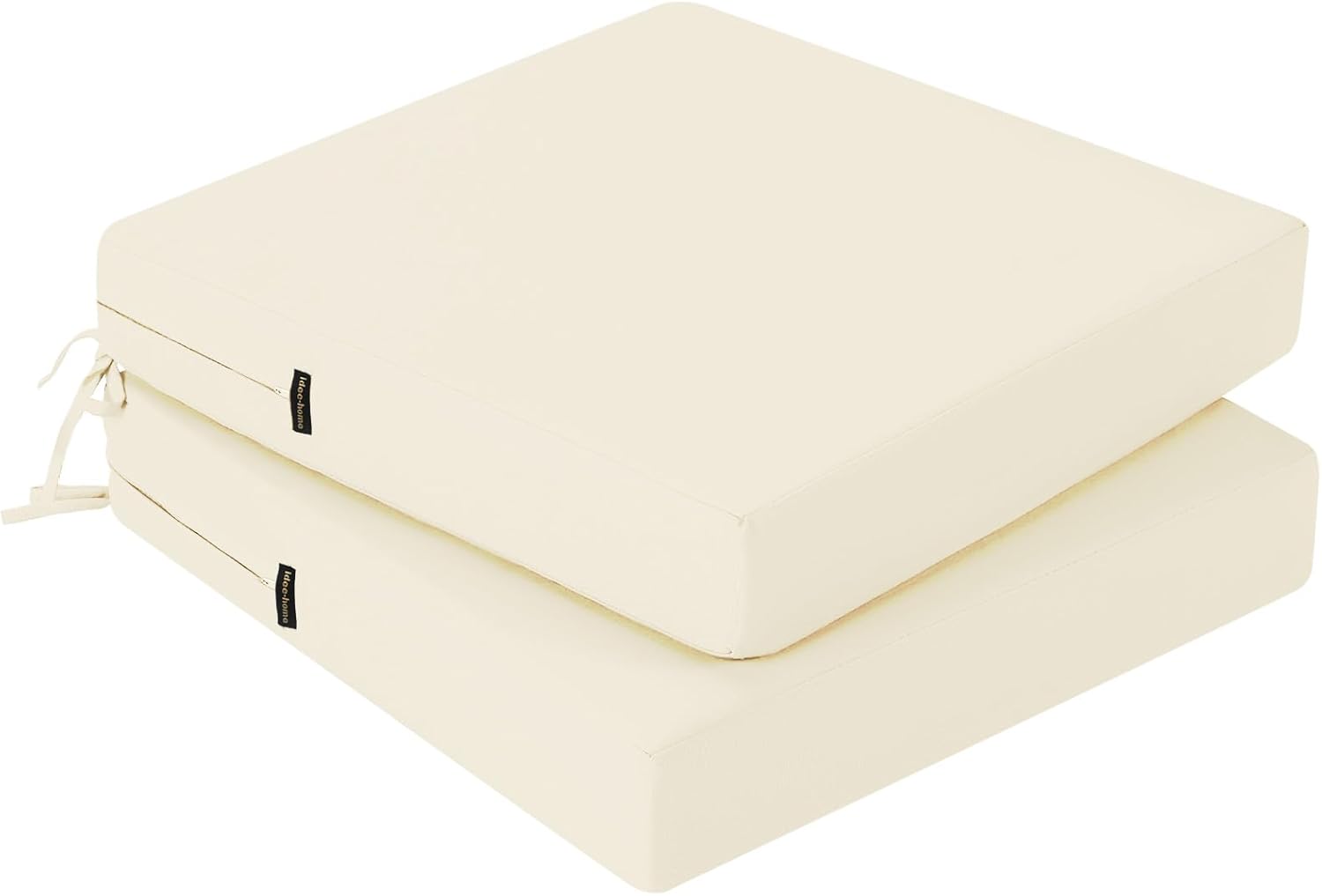 PRIMEPATIO Cojines para Sillas de Exterior Juego de 2, Cojines Impermeables para Asientos de Exterior, Cojines para sillas de Patio que no destiñen con Lazos, Muebles de Patio, sofá de jardín, 40x40cm