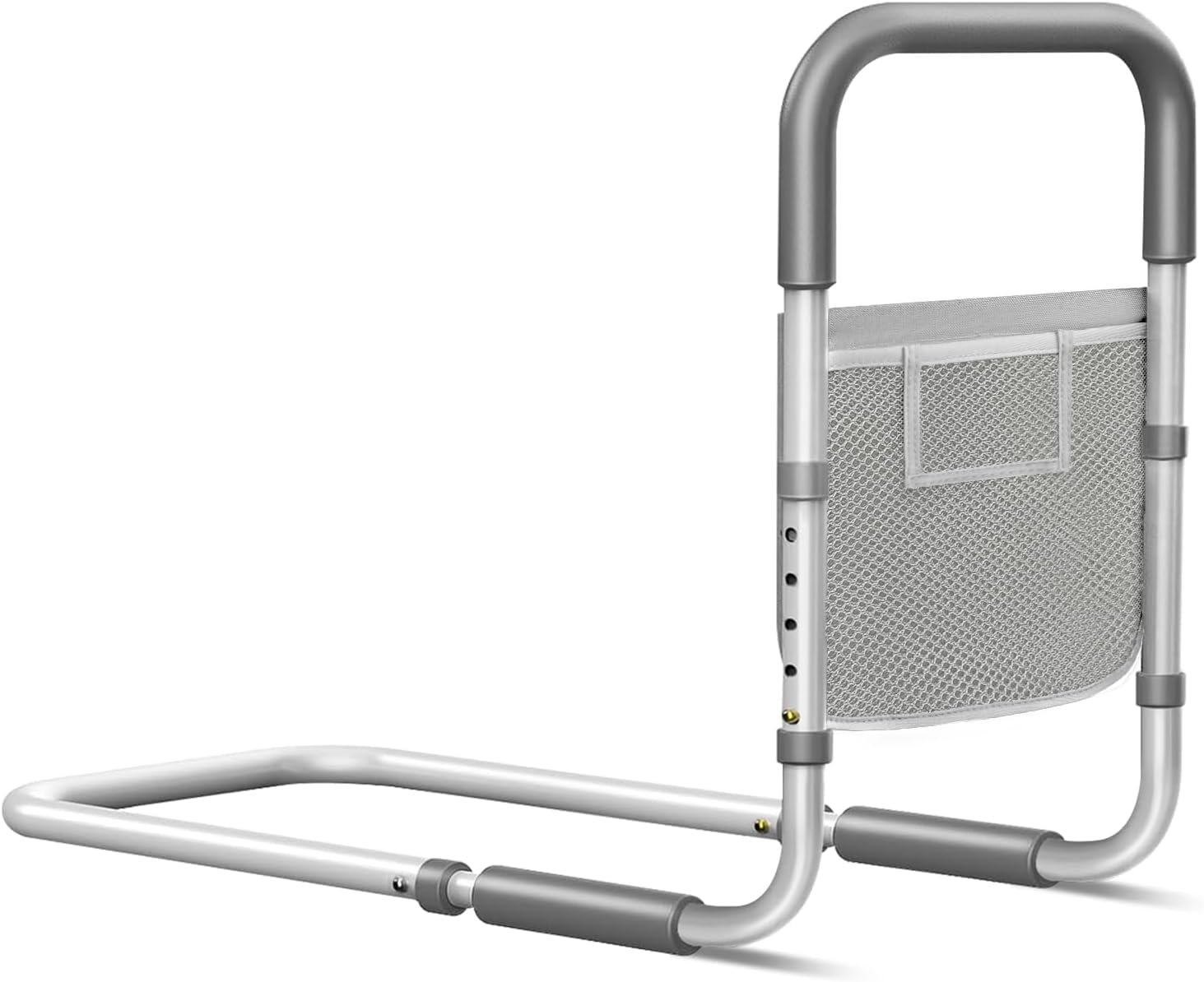 Barras de apoyo para cabecera de cama para personas mayores: Barra de apoyo para cabecera de altura ajustable con mango ergonómico antideslizante y bolsa de almacenamiento para personas mayores, discapacitadas y mujeres embarazadas.