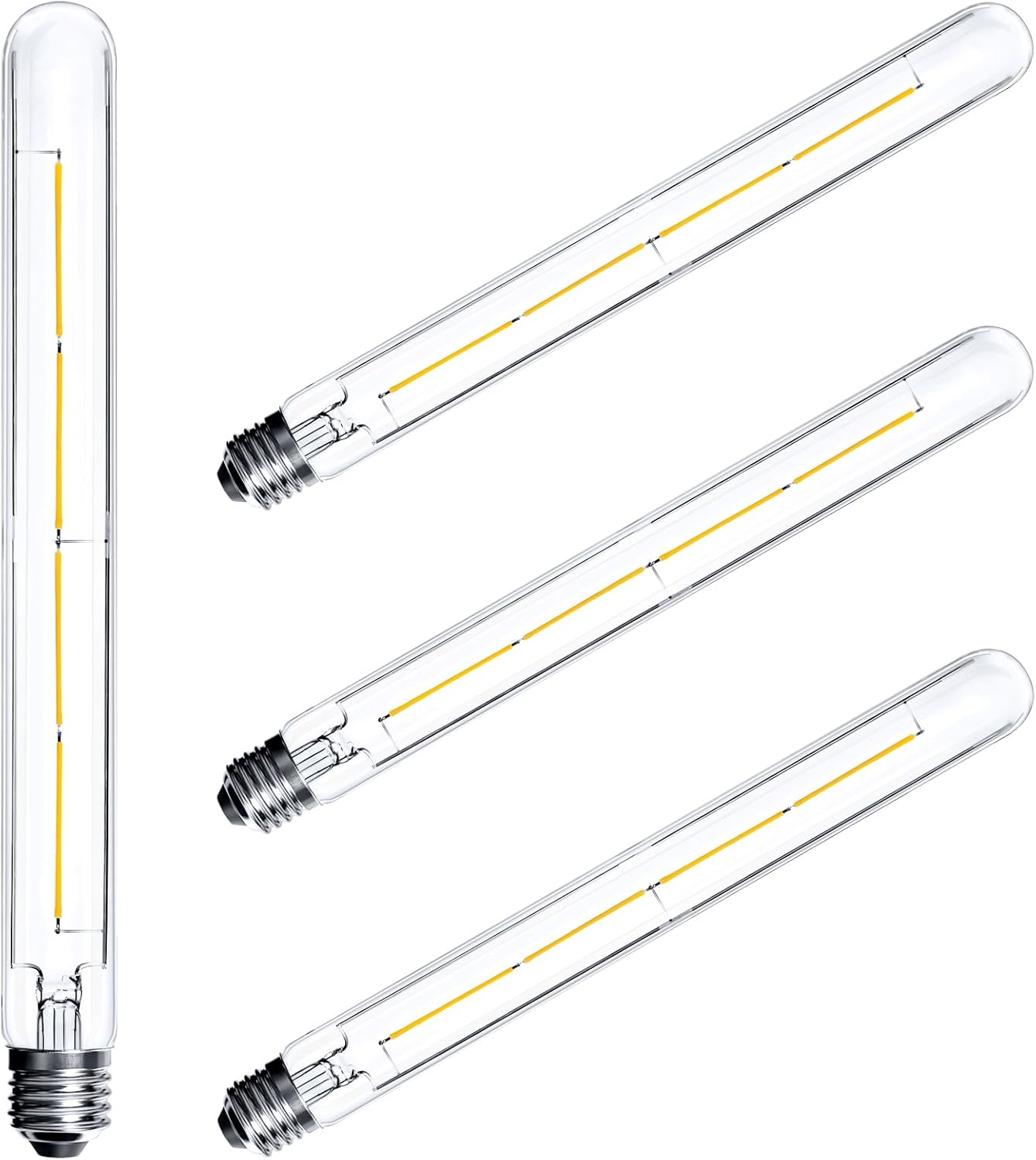 Bombillas LED BRIMAX regulables con forma de varilla, T30 30cm x 3cm, casquillo E27, blanco cálido 2700K, 8W 800 lúmenes, AC220-240V, luz con forma de tubo de vidrio, lámparas colgantes de pared de estilo punk moderno, juego de 4