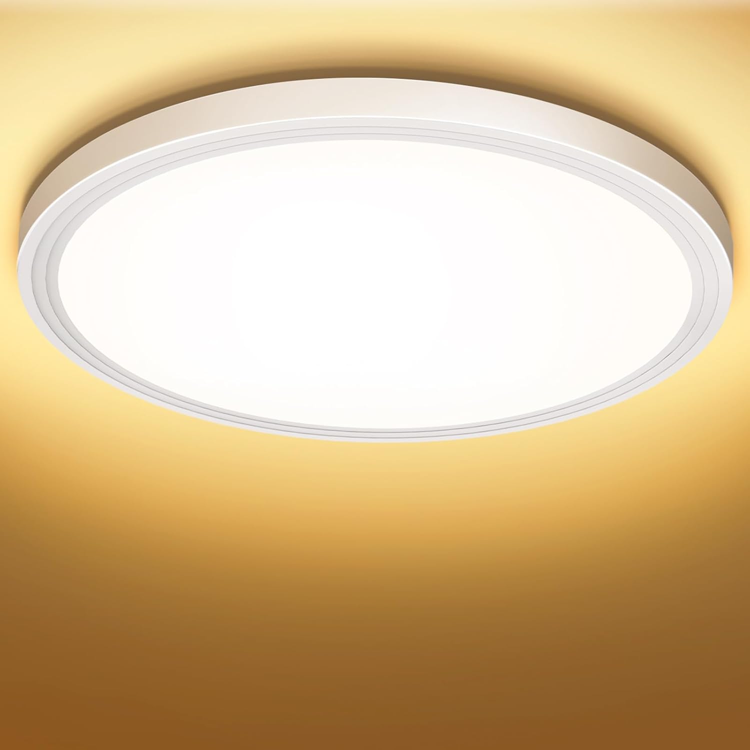 Swoieltr Plafon LED Techo, Ø22CM 3000K Lámpara de Techo LED 18W 1600LM Lamparas Techo Modernas Ultrafino Plafón Luz Led IP44 Impermeable para Cocina, Baño, Pasillo, Entrada, Trastero, Balcón, Oficina [Clase de eficiencia energética E]