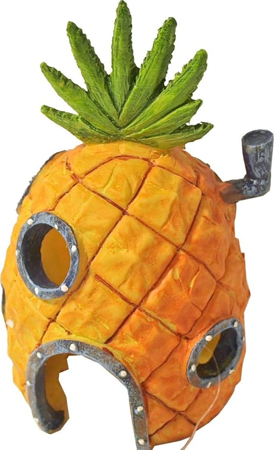 Penn-Plax Adorno para pecera de casa de piña de Bob Esponja de 16,5 cm de Alto