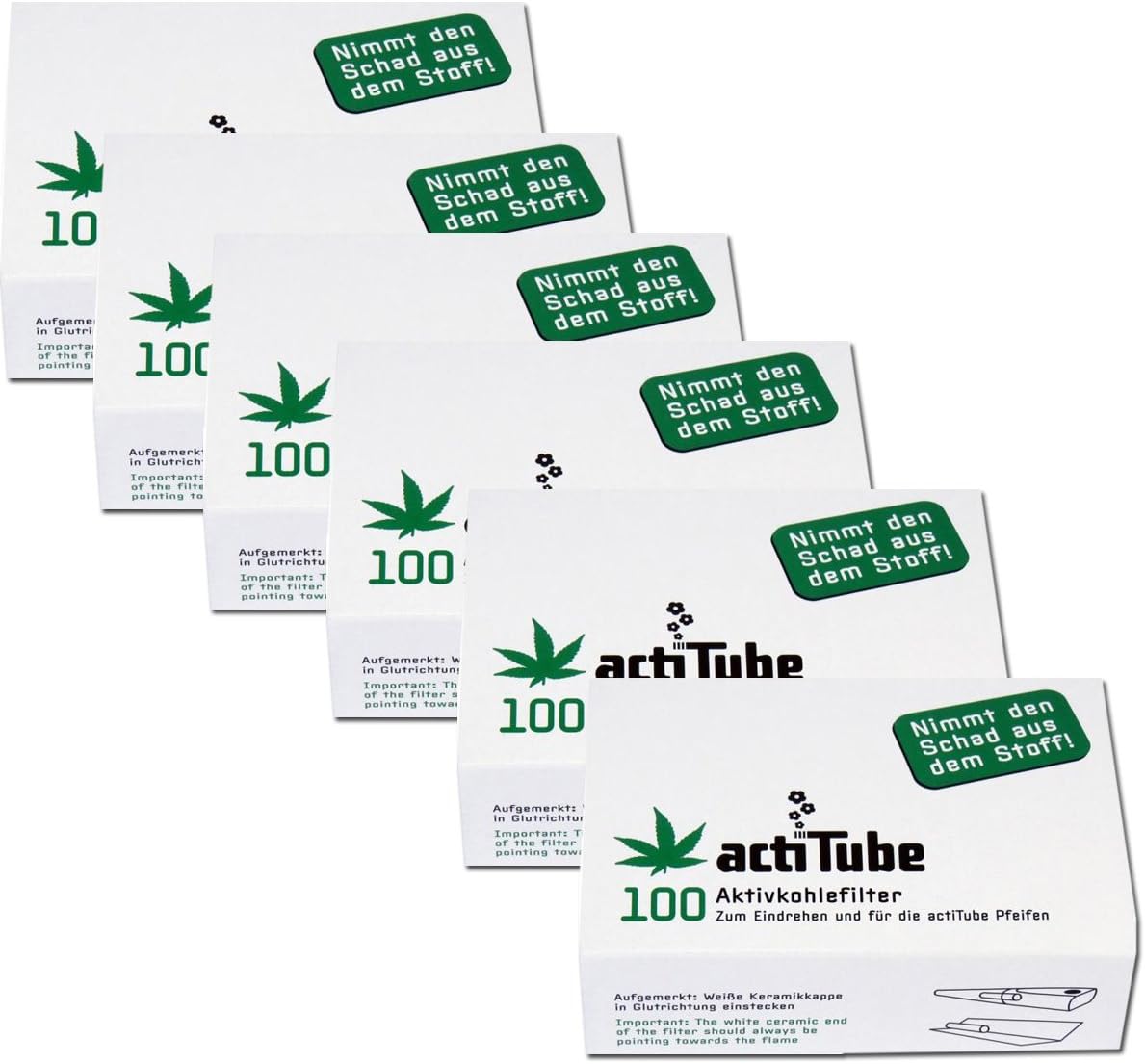 600 filtros de carbón activado actiTube (6x100). Más placer de fumar con carbón activado