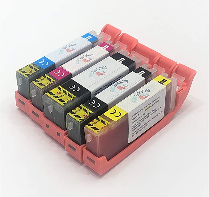 5 X Cartuchos Comestibles Compatibles con Canon PGI-550 XL Y CLi-551.XL Revisar compatibilidades Antes de Comprar!!!