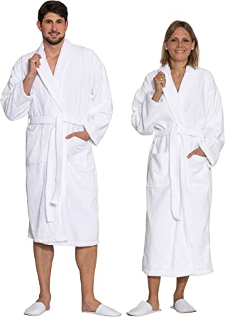 ZOLLNER Albornoz de ducha para hombre y mujer, 100% algodón