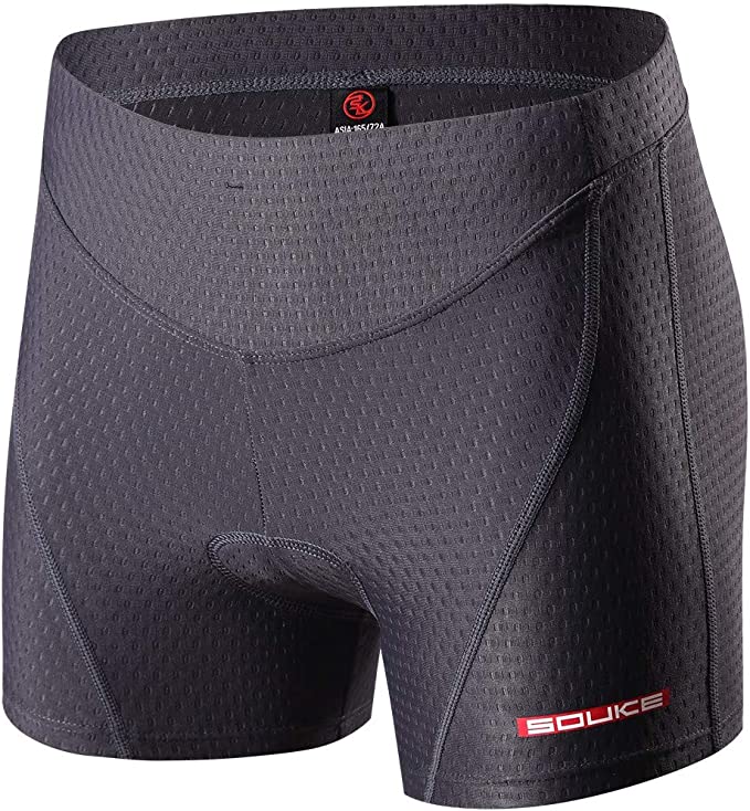 Souke Sports Pantalon Corto Ciclismo Mujer 4D Acolchado, Pantalones Corto Bicicleta Mujer, Pantalones Cortos De Ciclism Transpirables Antideslizante, Talla M