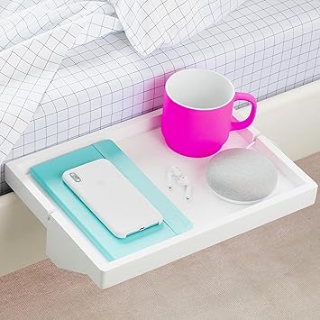 BedShelfie The Original Bedside Shelf - 3 Colores / 2 tamaños - como SE VE EN Business Insider (tamaño Normal, bambú en Blanco)