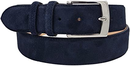 ESPERANTO Cinturón de 4 cm para hombre y mujer en ante con forro de piel
