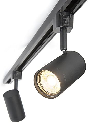 QAZQA - Sistema de iluminación de riel moderno completo | Foco | Foco de techo | Foco de techo | Foco con 5 luces | Foco | Foco de techo | Foco de techo | Foco | Lámpara | Iluminación negra