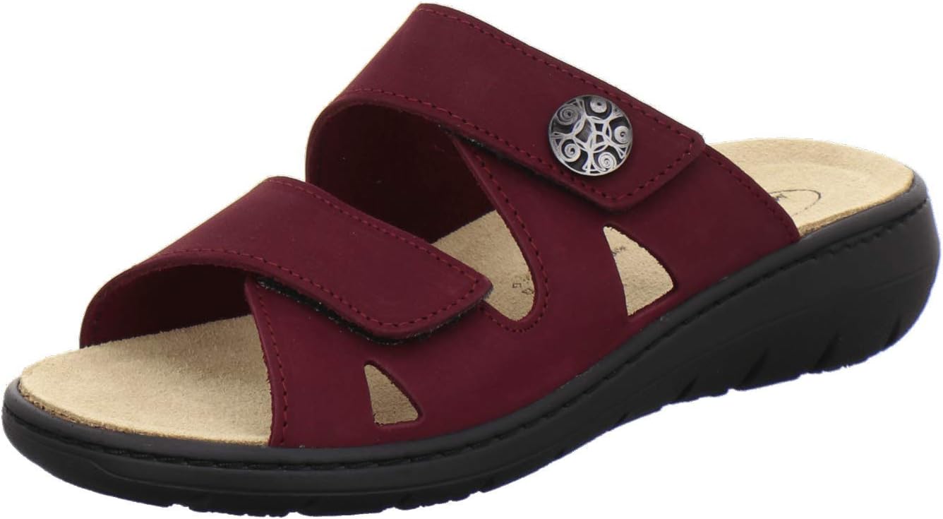 AFS-Schuhe 2808 Pantuflas cómodas para mujer de piel, prácticas zapatillas de trabajo con plantilla intercambiable