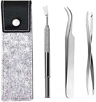 ProHomer Tick Twister, Tick Remover con 3 Juegos de Acero Inoxidable de Calidad Profesional - Easy Remove Ticks -Ganchos Seguros para garrapatas para Humanos, Perros y Gatos (Cubierta de Fieltro)